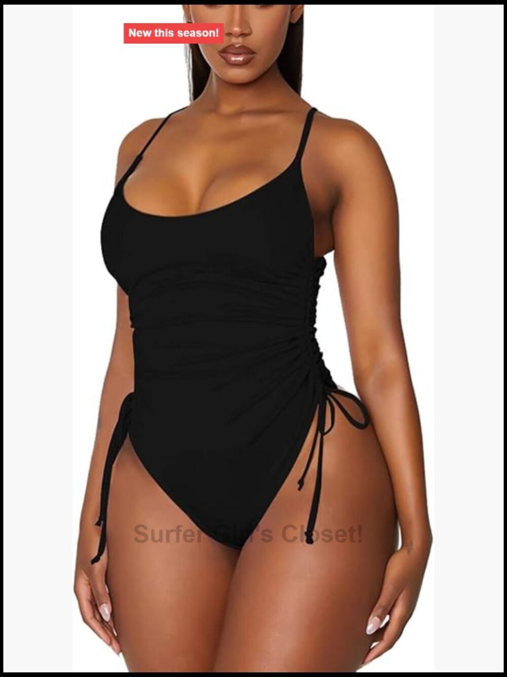 Ruched High Cut One Piece Swimsuit Tummy Control Monokini